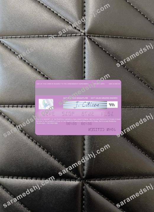 Antigua and Barbuda Eastern Caribbean Amalgamated Bank visa card photolook back